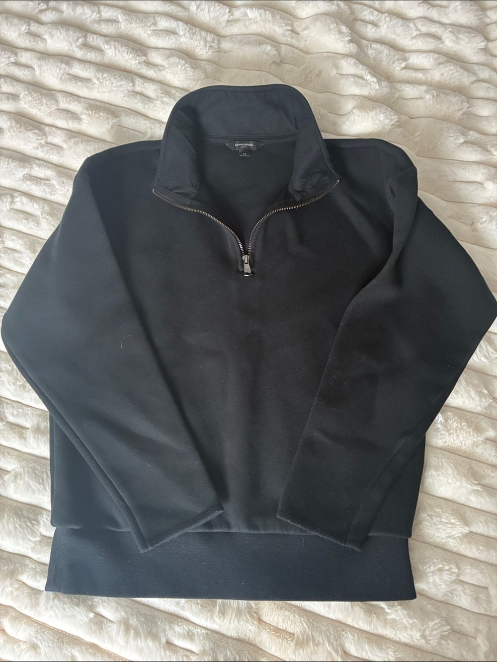 Banana Republic Black Zip-Neck Men's Sweater